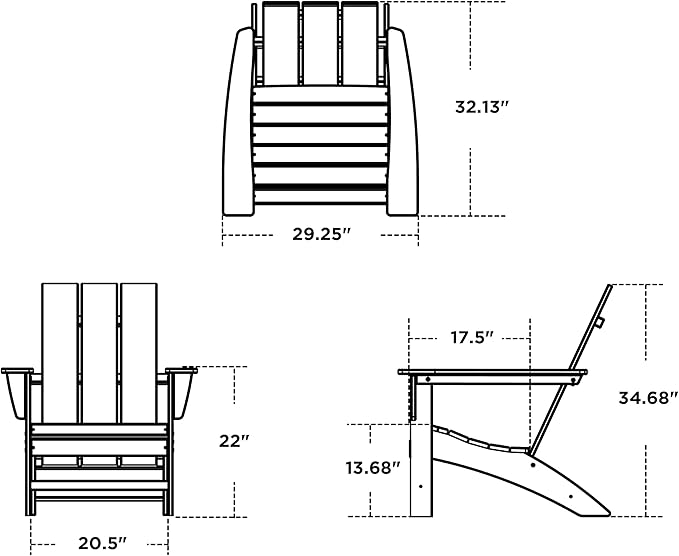 POLYWOOD AD420LI Modern Adirondack Chair, Lime