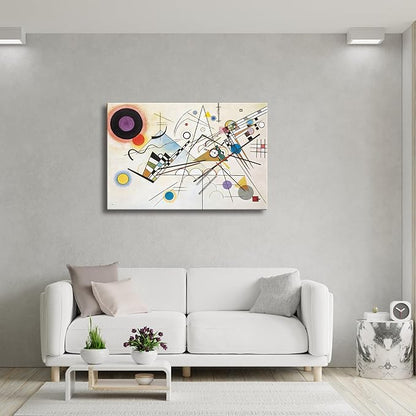 Wieco Art Large Wassily Kandinsky Composition VIII Picture Reproduction of Famous Paintings Canvas Prints Wall Art Canvas Wall Art for Living Room Home Decor and Wall Decorations