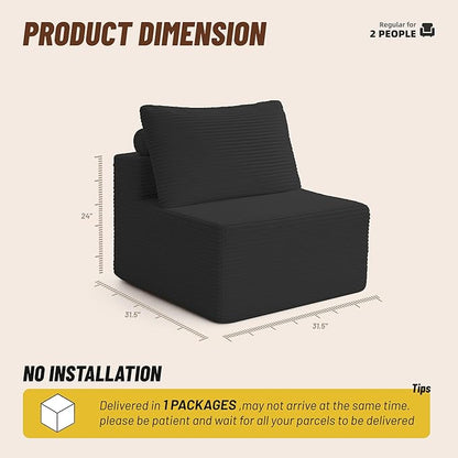 Cozy Single Seat, Comfortable Seating, No Assembly Required, Black