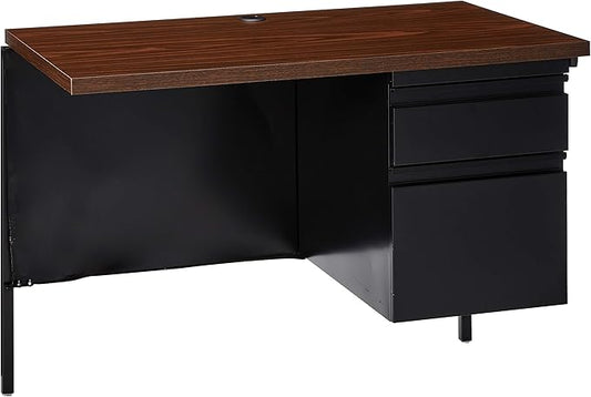Lorell Single Right Pedestal Desk, 42 by 24 by 29-1/2-Inch, Black Walnut
