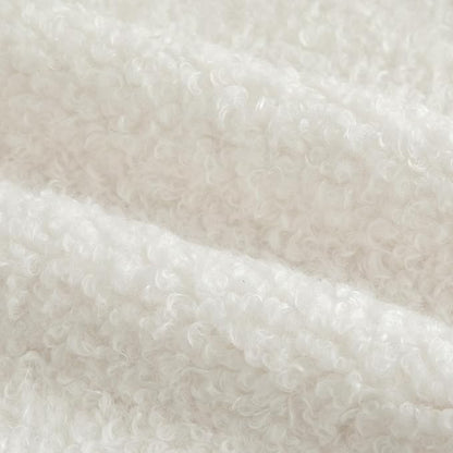 Pack of 2 Curly Teddy Wool Faux Fur Throw Pillow Covers Fuzzy Accent Soft Sherpa Pillowcases Sheepskin Fleece Decorative Cushion Case for Sofa Couch Living Room 18x18 Inch Neutral White