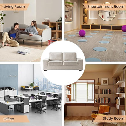 RISAR 88.58" Modern Sofa for Living Room, Chenille Couch with Removable Cover & Spring Cushions, Solid Wood Frame, Easy Assembly for Small Spaces (Beige)