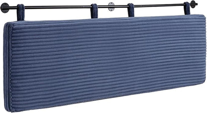 UEV King Headboard Only, Wall Mounted Hanging Upholstered Bed Head Board, Modern Vertical Channel Design of Fine Flannel, Elegant Dark Blue Fluted Headboard for Bedroom (Dark Blue, King Size)