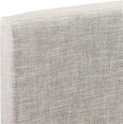 MAKLAINE Full/Queen Upholstered Linen Fabric Headboard in Beige