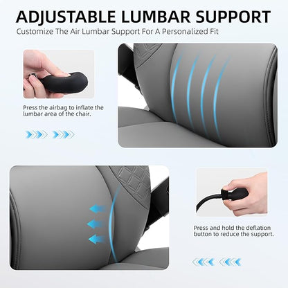 Office Chair, 5D Flip Arm Ergonomic Desk Chair with Adjustable Lumbar Support for Back Pain, Extra Wide 500LBS Comfy Big and Tall Office Chair, Executive Leather Computer Game Chair for Heavy People