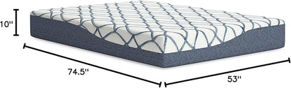 Signature Design by Ashley 10 Inch Chime Elite 2.0 Firm Green Tea Memory Foam Mattress for Cool Sleep and Pressure Relief, Full, Fiberglass Free, Mattress In A Box