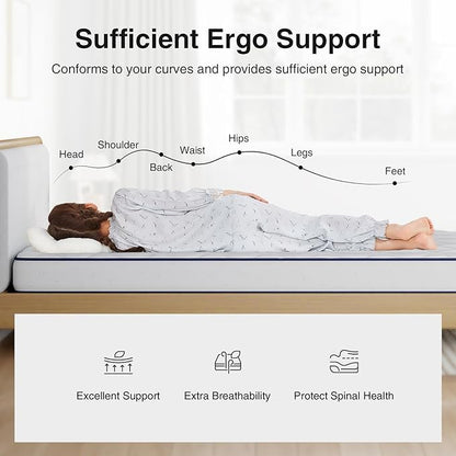 Novilla 6 Inch Queen Size Mattress, Bonnell Spring Mattresses for Spine Support, Queen Bed Mattress with Cooling Adaptive Foam- Medium Feel Certipur-Us Certified (Ideal for Youth/Guest Rooms)