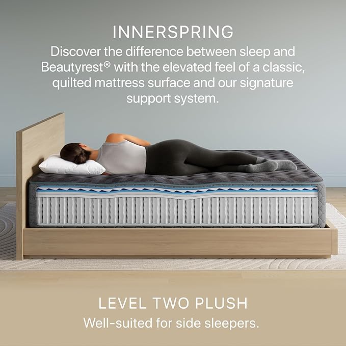 Beautyrest Days End Plush 14" Mattress - Queen - Cooling Tech, Supportive Durable Pocketed Coils, Pressure Relief, Motion Separation; 100 Night Sleep Trial and 10 Year Warranty