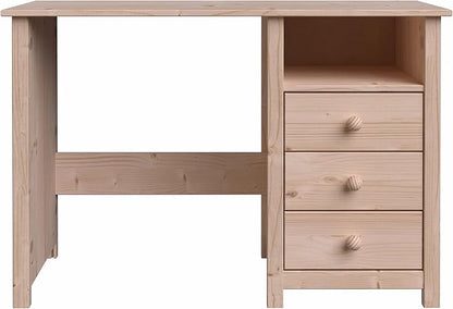 From the Tree Furniture Solid Wood Desk with Drawers – Compact Study Desk for Kids & Adults, Space-Saving Home Office Writing Table, Real Pine Construction