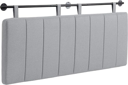 UEV Queen Headboard Only, Wall Mounted Hanging Upholstered Bed Head Board, Modern Vertical Channel Design of Fine Linen, Elegant Grey Fluted Headboard for Bedroom (Grey, Queen Size)