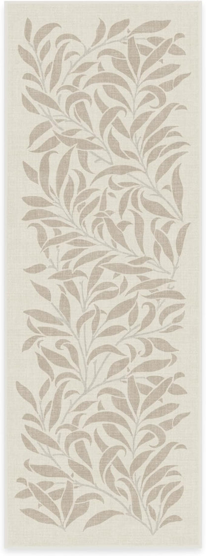 RUGGABLE x Morris & Co Machine Washable Runner Rug – Pure Willow Boughs Green 2.5x10, Stain-Resistant, Non-Slip – Washable Rug for Hallway, Entryway, Living Room & Kitchen–with Standard Pad