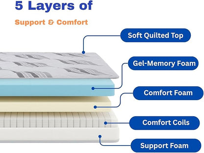 Roam 2.0 RV 12" Hybrid Mattress with Gel Memory Foam, RV King 70x80 Mattress, Luxury Medium Feel Made in USA