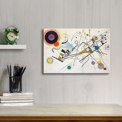 Wieco Art Canvas Wall Art Wassily Kandinsky Composition Viii Picture Print of Famous Paintings Canvas Prints Abstract Wall Art for Living Room Home Decor and Wall Decorations