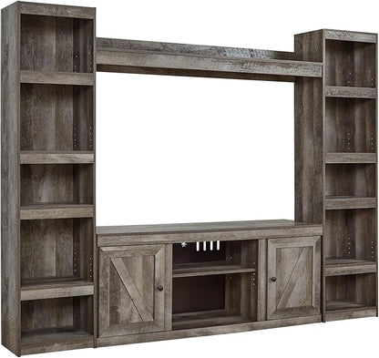 Signature Design by Ashley Wynnlow Farmhouse 4-Piece Entertainment Center for TVs up to 69", Gray