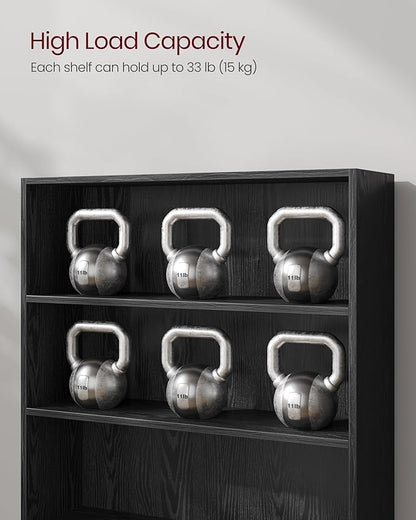 VASAGLE Set of 2 Bookshelves, 31.5 Inches Wide, 3-Tier Open Bookcases with Adjustable Storage Shelves, Floor Standing Units, Ebony Black ULBC173T56-2
