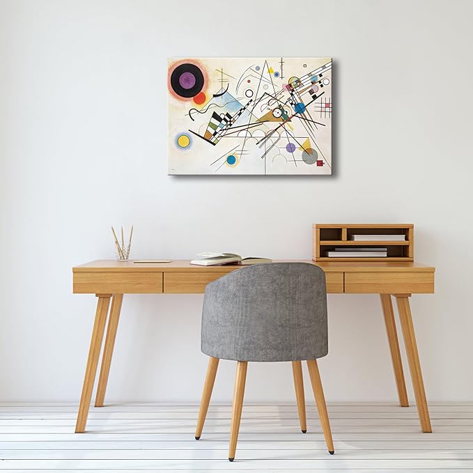 Wieco Art Canvas Wall Art Wassily Kandinsky Composition VIII Large Picture Print of Famous Paintings Canvas Prints Abstract Wall Art for Living Room Home Decor and Wall Decorations