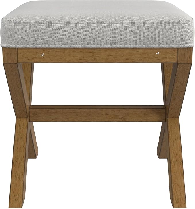 Hillsdale Somerset Backless Wood Vanity Stool for Makeup Room or Bathroom, Dark Driftwood