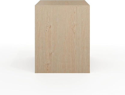 Martha Stewart Kayden Home Office Modular Desk with Drawer in Light Natural with Brushed Gold Hardware