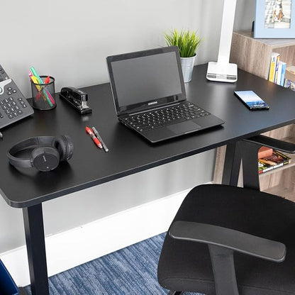 Stand Up Desk Store Electric Compact Standing Desk (Black Frame/Matte Black Top, 48” Wide)