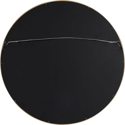 Kate and Laurel Hutton Round Decorative Modern Wood Frame Wall Mirror, 22 Inch Diameter, Natural Finish