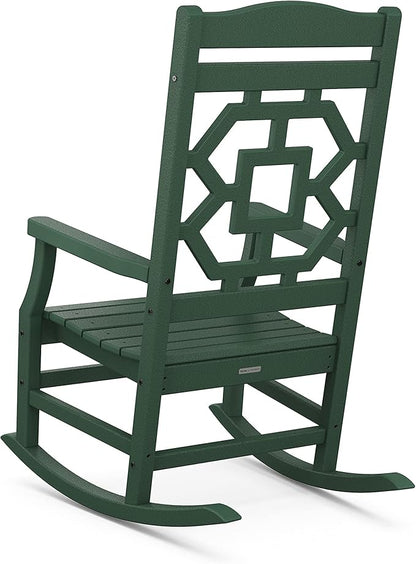 Martha Stewart by POLYWOOD® Chinoiserie Rocking Chair in Green