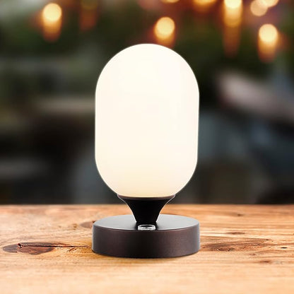 JONATHAN Y JYL7111A Eli 8" Bohemian Farmhouse Iron Rechargeable Integrated LED Table Lamp Contemporary Bedside Desk Lamp for Bedroom Living Room Office, Oil Rubbed Bronze/White