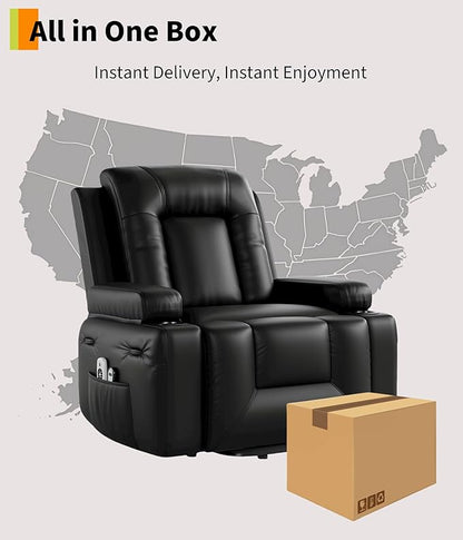 GarveeHome Oversized Wide Power Lift Recliner Chair - Heat and Massage, Adjustable Back and Legs, PU Leather Electric Lift Chair Designed for The Elderly and People with Mobility impaired