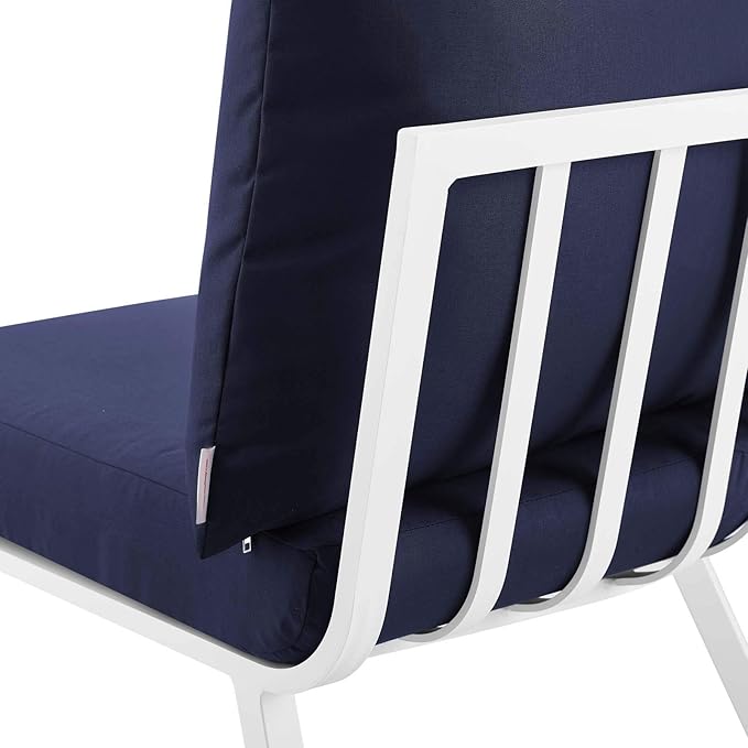 Modway Riverside Outdoor Furniture, 4-Piece Set, White Navy