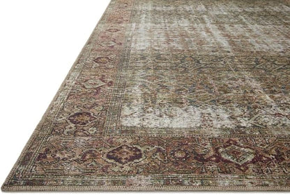 Loloi Amber Lewis Georgie Collection GER-07 Moss/Salmon 2'-3" x 3'-9", .19" Pile Height, Accent Rug