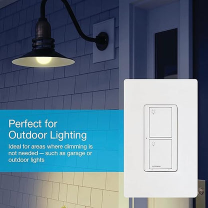 Lutron Caseta Original Smart Light Switch 5 Pack (Lutron Smart Hub Required), for Home, LED Lights, and Fans, 6 Amp, Single-Pole/3-Way, Neutral Required, PD-6ANS-WH, White