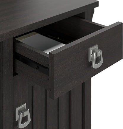 Bush Furniture Salinas Computer Desk with Hutch | Study Table with Drawers, Cabinets & Pullout Keyboard/Laptop Tray | Modern Home Office Desk in Vintage Black | Work Desk with Storage