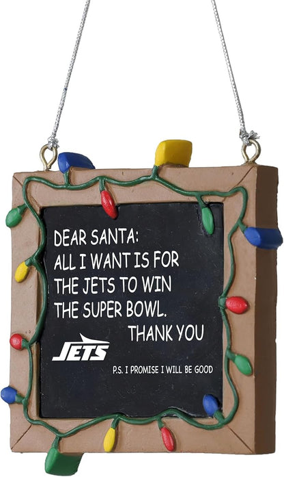NFL Resin Holiday Christmas Chalkboard Sign Ornament
