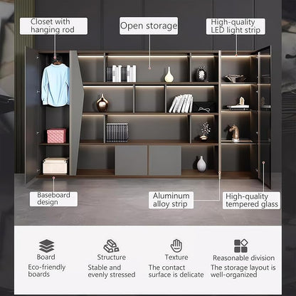 Modern Executive Desk, 118.1 inch L Shaped Desk with Storage, L Shape Corner Desk Drawers and Lockable Storage No Installation Required, Without Desk or Computer Chair (Filing Cabinet)