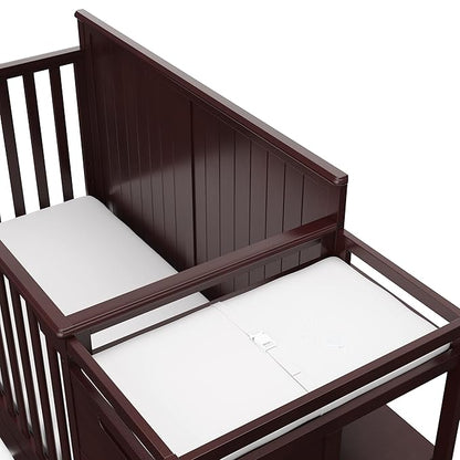 Graco Hadley 5-in-1 Convertible Crib & Changer (Espresso) – GREENGUARD Gold Certified, Fits Standard Crib Mattress, Converts to Toddler Bed and Full Bed, 4 Adjustable Mattress Heights