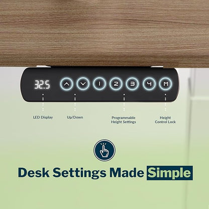 Vari ComfortEdge 40x26 Inch Adjustable Standing Desk – Small Electric Sit Stand VariDesk for Apartment, Bedroom, or Home Office + Beveled Edge, Tool-Free Assembly (Walnut)