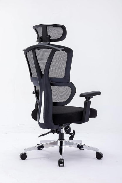 Chair Master Ergonomic High Back Mesh Office Chair, 3D Armrest, Adjustable Headrest, Variable Tilt (Nylon Casters)