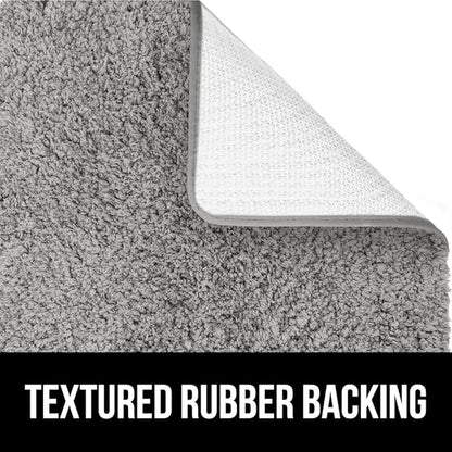 GORILLA GRIP Bathroom Rugs, 30x20, Ultra Soft Absorbent Mat, Thick Plush Bath Rug, Machine Washable, Microfiber Quick Dry, Mats for Shower, Bathtub and Floor, Home Decor Accessories, Gray