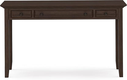 SIMPLIHOME Amherst SOLID WOOD Transitional 54 Inch Wide Desk in Farmhouse Brown, For the Office Desk, Writing Table, Workstation and Study Table
