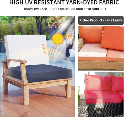 Easy-Going Waterproof Patio Cushion Covers ONLY Cover 20x18x4 inch 4 Pack Replacement Non-Slip Outdoor Seat Cushion Slipcover with Zipper. Navy