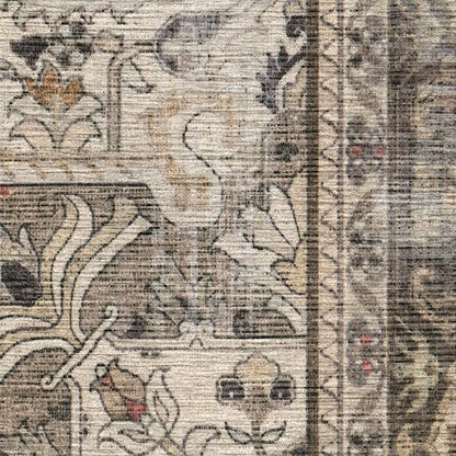 RUGGABLE Washable Vintage Runner Rug – Kamran Hazel 2.5x10, Stain-Resistant, Non-Slip Hallway Runner – Machine Washable Rug for Hallway, Entryway, Living Room & Kitchen–with Standard Pad