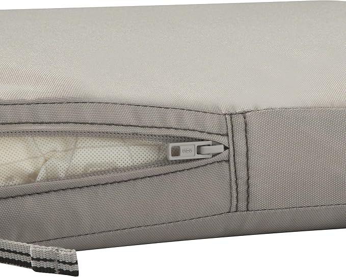 Classic Accessories Ravenna Water-Resistant 42 x 18 x 3 Inch Outdoor Bench/Settee Cushion, Patio Furniture Swing Cushion, Mushroom, Patio Loveseat Cushion