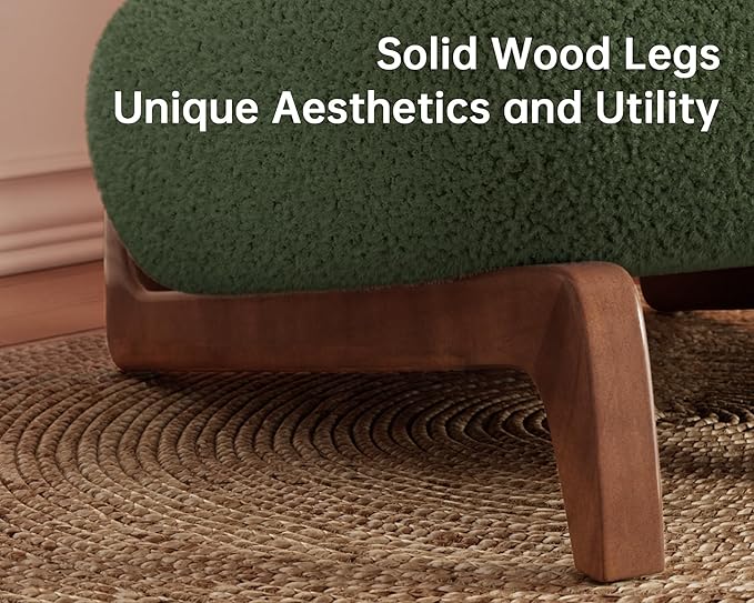 Morden Fort Modern Accent Chairs Set of 2, Sturdy Tilted Wood Legs with Thick Cushion Comfy Lumbar Pillow Armless Reading Chairs for Living Room Lounge Bedroom - Forest Green