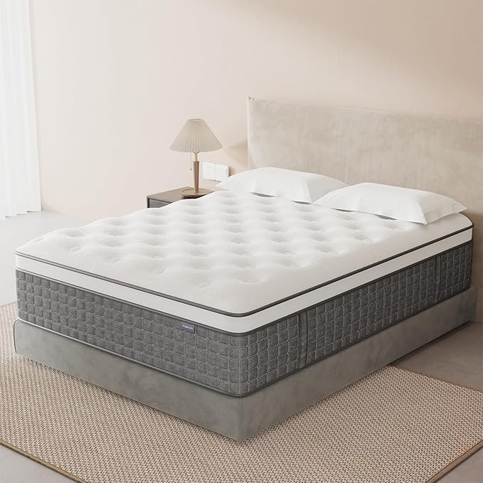 Mattress Full Size, Medium Firm 10 Inch Mattress with Extra Lumbar & Shoulder Support, Hybrid Mattresses with Gel Memory Foam Pain Relief - Fiberglass Free - No Odor - 365 Night Trial