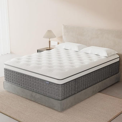 Mattress Queen Size, Medium Firm 10 Inch Mattress with Extra Lumbar & Shoulder Support, Queen Size mattresses with Gel Memory Foam Pain Relief - Fiberglass Free - No Odor - 365 Night Trial