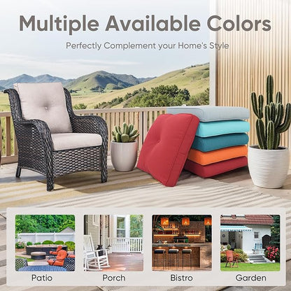 9-Piece Outdoor Patio Cushion Set - Fade & Water Resistant with Removable Olefin Cover, 22x24x4 Inch Memory Foam Cushions for Wicker Sectional Sofa – Beige/Buckle