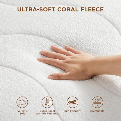 Bedsure Heated Mattress Pad King - Bed Warmer with Memory & Preheat Functions, 12-Hour Auto Off & 10 Heat Settings, Dual Controllers, Fast Heating, Coral Fleece Electric Mattress Pad King, 78"x80"