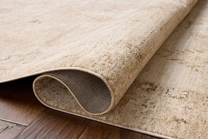 Loloi Chris Loves Julia Palma Collection PLM-06 Natural/Smoke 2'-7" x 12'-0" Fringe Runner Rug Vintage Style Boho Living Room Bedroom Carpet