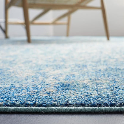 SAFAVIEH Area Rug 10x14 - Evoke Collection - Large - Blue & Ivory, Distressed Design, Non-Shedding & Easy to Clean, Ideal for Living Room, Bedroom, Dining Space (EVK256C)