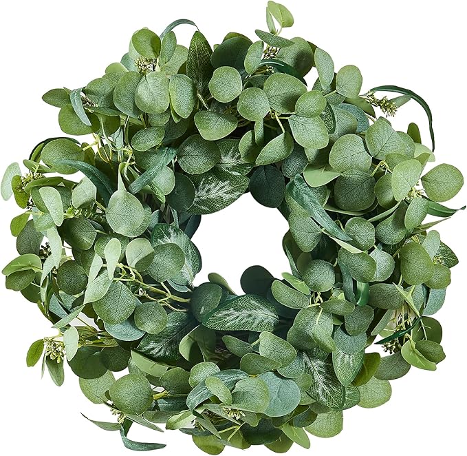 VEVOR 26" Eucalyptus Wreath for Front Door, Artificial Spring Greenery Wreath with Berries - All-Season Indoor Outdoor Farmhouse Decor for Wall, Window, Home, Festival