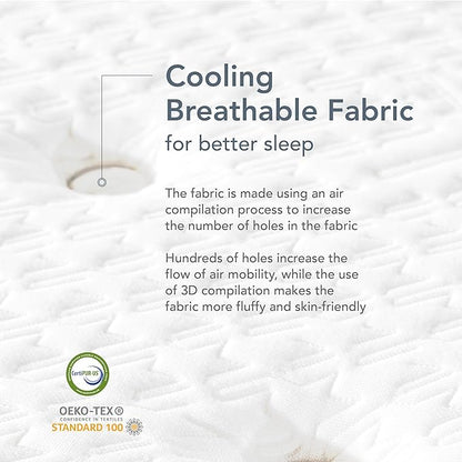 EPITEX Silverluxe Plus Hybrid Mattress King Size 10 Inch, Gel Memory Foam King Mattress in a Box, Individual Pocket Spring for Low Motion Transfer, Medium Firm Mattress, Gray